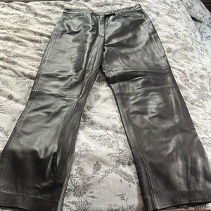 Brown 100% genuine leather pants